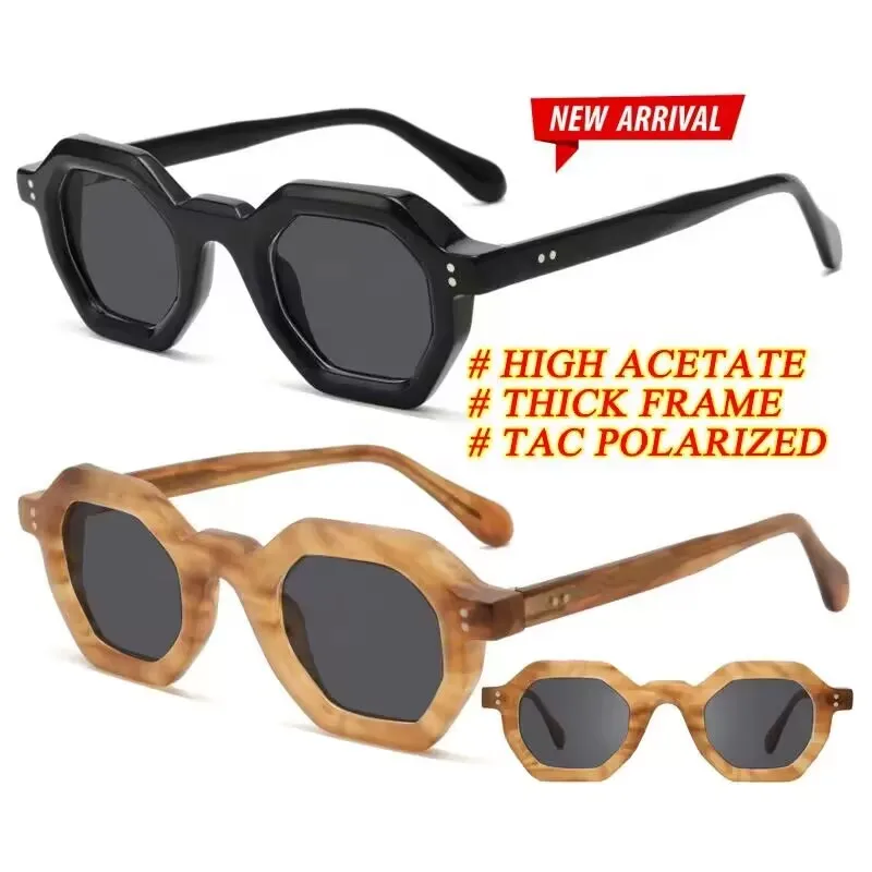 

LBAshades 1820S Classic trend thick frame sunglasses women outdoor polarized acetate sunglasses