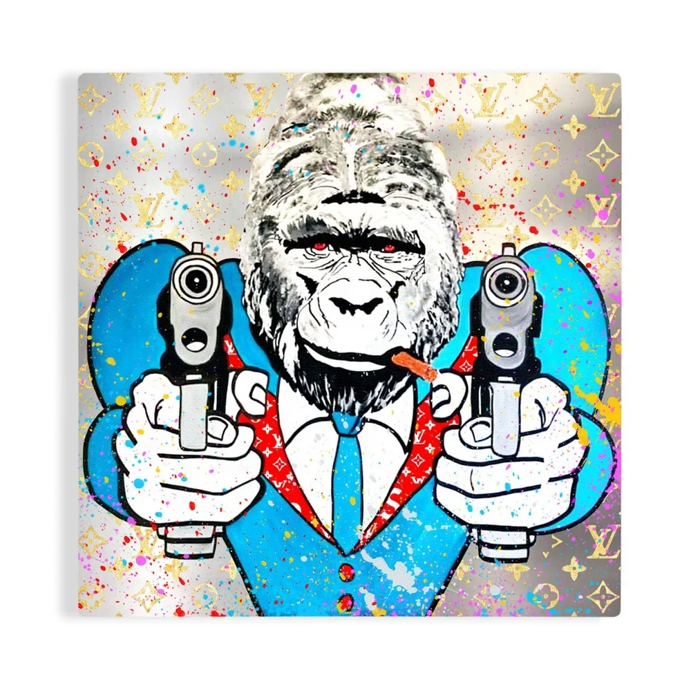 

Pop Art Modern Graffiti Art Printing Abstract POP Art Aluminum plate printing Made Large Painting