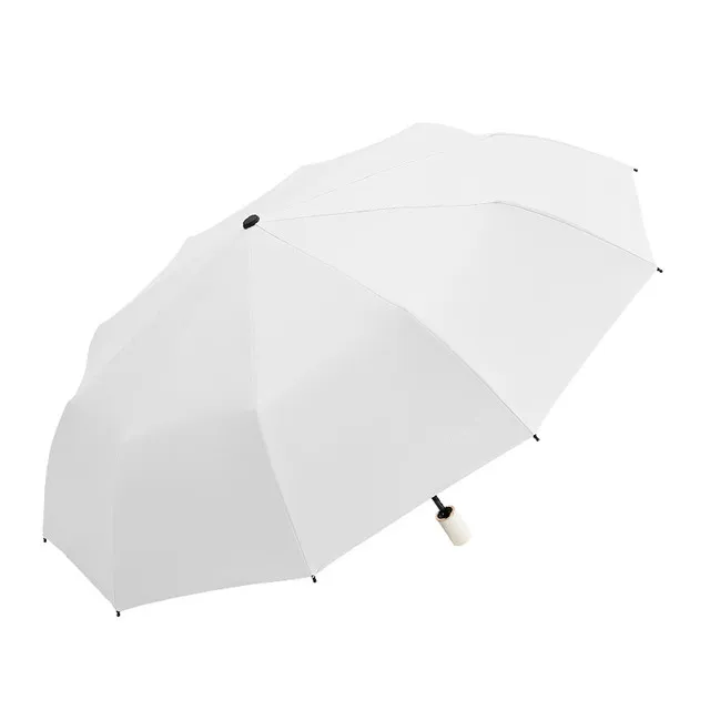 

New Fashion Ten-bone Automatic Folding Umbrella Women's Sun And Rain Dual-use Vinyl Sunscreen Umbrella, As show