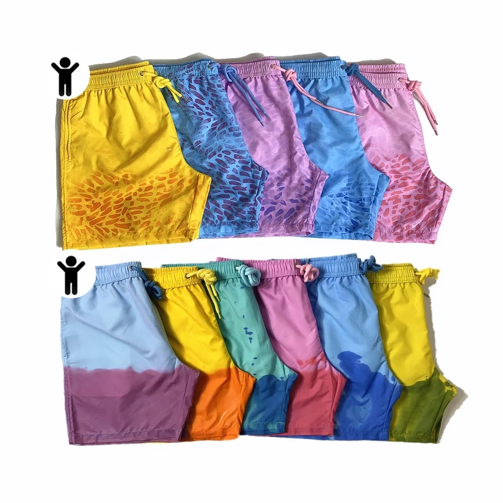 

Custom High-quality Kids Trunk Swimshorts Pattern kid Beach Shorts Boardshorts boy Color Changing Swim Trunks