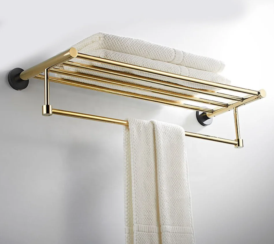 

Low price new design hotel home modern set luxury bathroom accessories black gold