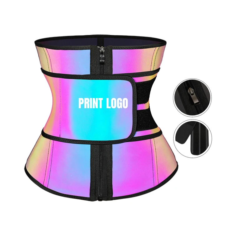 

New Design Reflective Compression Latex Waist Trainer Women Slim Workout Beck Support Belt Back Support Shaper
