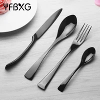 

elegant Europe good quality 18/10 304 black gold plated/coating stainless steel dinnerware wholesaler tabbleware cutlery set