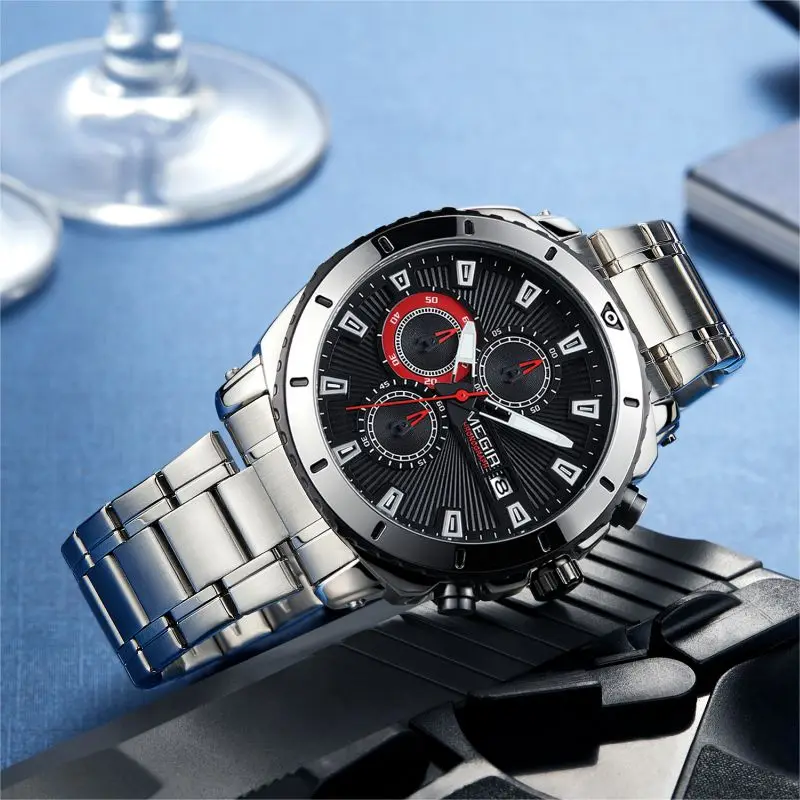 

reloj pareja wristwatch watches men stainless steel band chronograph uhr oem watches orologio uomo