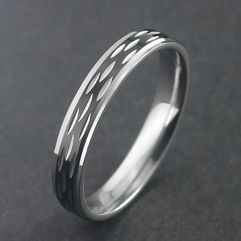 

HONGTONG Factory Direct Selling Hot Korean Fashion Glossy Ring Stainless Steel Drip Oil Couple Ring, Picture shows