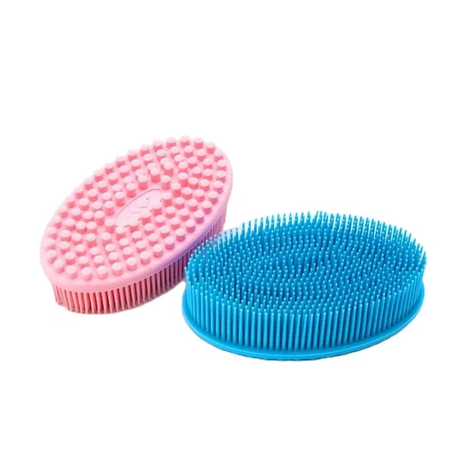 

Wholesale high quality baby silica gel wash hair brush oval wash silicone bath brush for massage wash protection tool