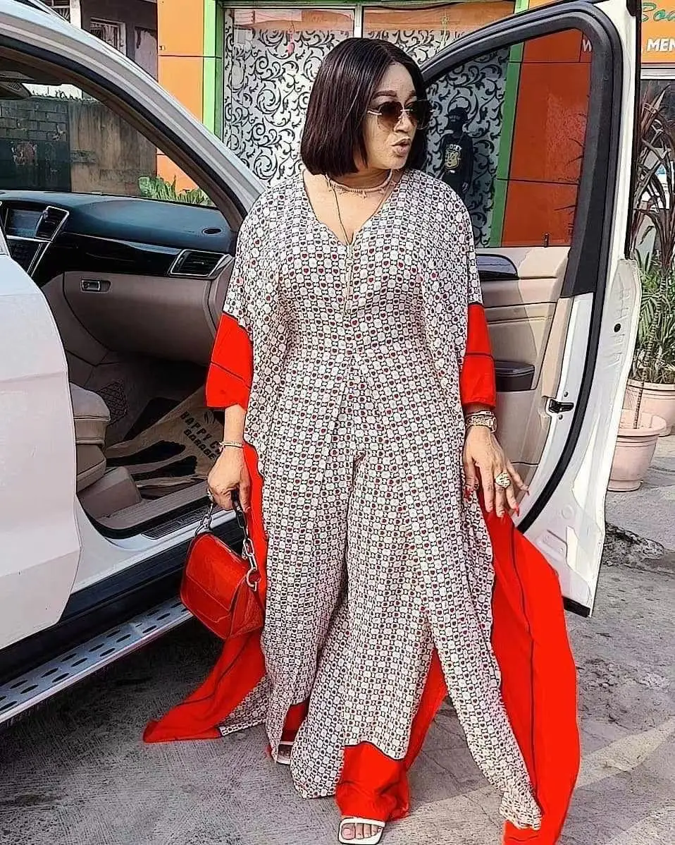 

2021 Women's new fashion Europe Africa casual loose chiffon digital print wide leg two piece set best-selling products latest, Picture color