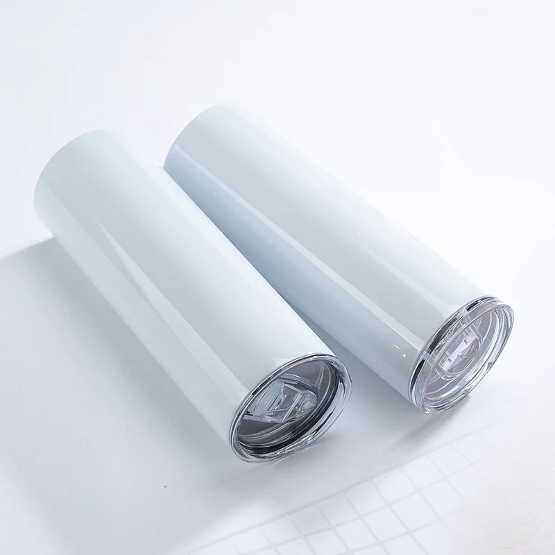 

Drop shipping White sublimation blanks 20oz Stainless Steel Tumbler Wine Double Wall Straight Tumblers With Straws