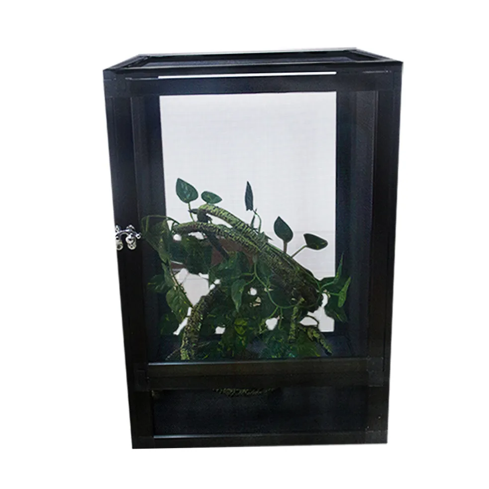 

Excellent Reptile Open Air Screen Cage, Chameleon Vertical Screen Cage , Small, 12.5 x 12.5 x 18 -Inches, Black and white