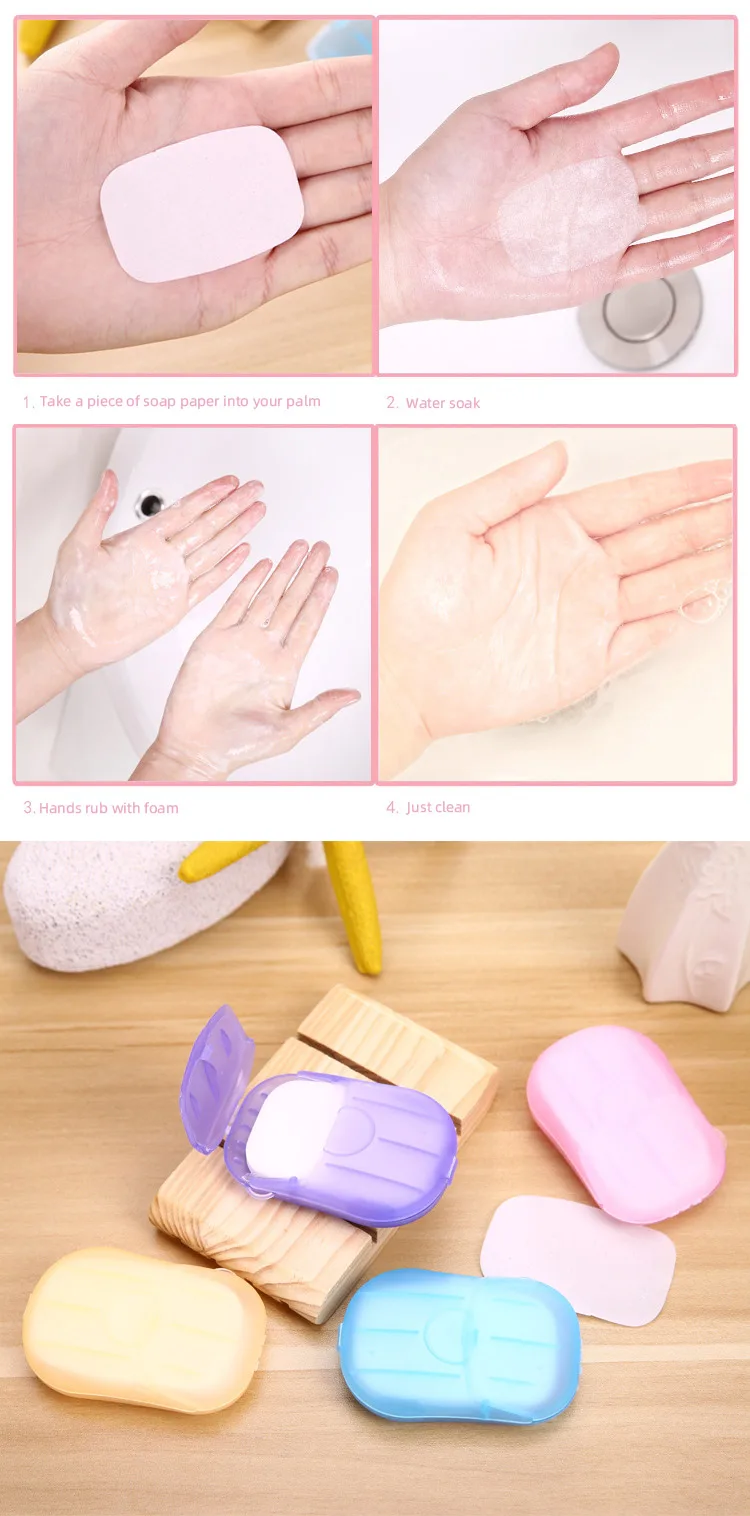 Travel Portable Mini Toilet Soap Disposable Water Soluble Hand Paper ...