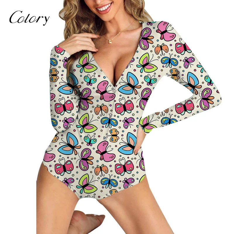 

Colory Women One Piece Herramienta Para Rocas Colorful Romper, Picture shows