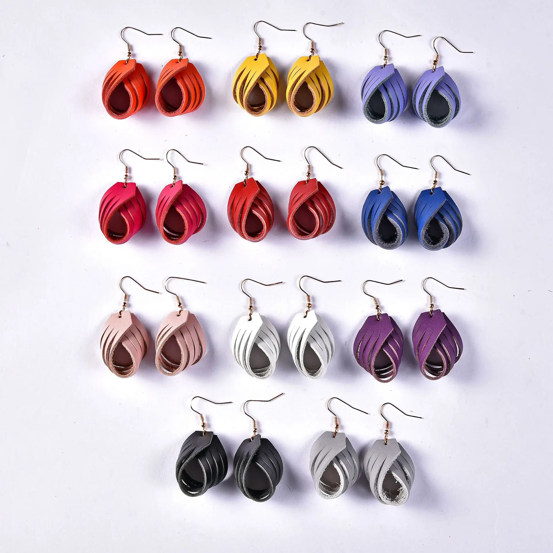 

Handmade Leather Braided Earrings Stocks Sell Wholesale Price Accept Small Order 2021 Newest Leather Jewelry Fashion Earring