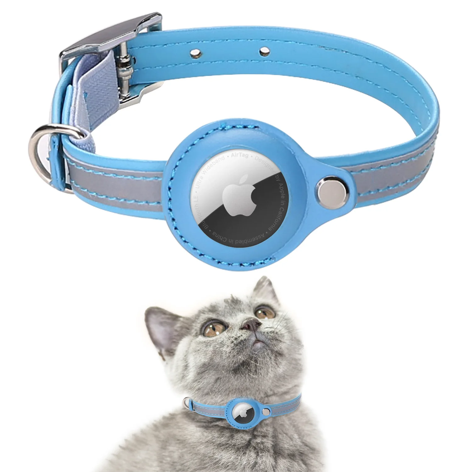 

Custom Pet Airtag Collar Training Pet Collars Pu Anti Lost Cat Collar