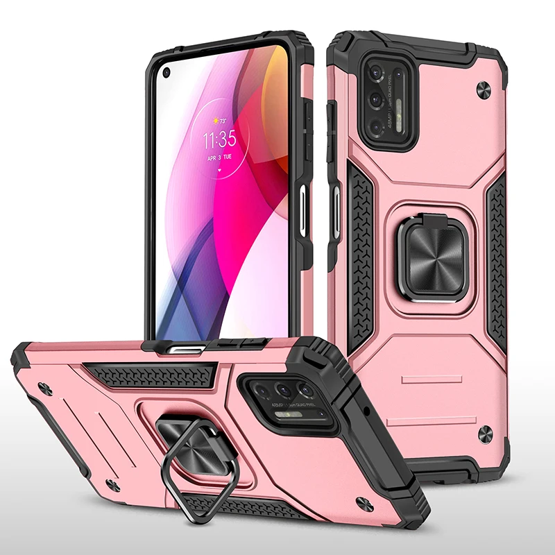 

T-Mobile PC Coating Smartphone Case For TCL Revvl V+ 5G Hybrid Kickstand Magnetic Cover TPU PC Cellphone Case, 6 colors