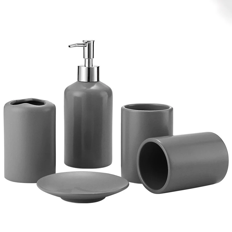 

Low MOQ Durable New Design Muticolor Customized Ceramic Bathroom Accessories Sets for Hotel Household, As photo or customized