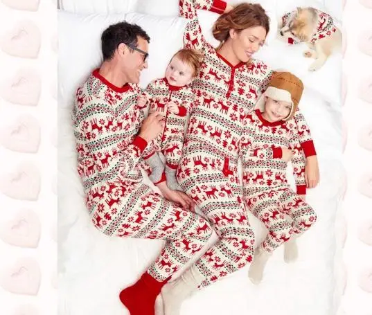 

Wholesale custom matching family sets cotton family christmas pajamas