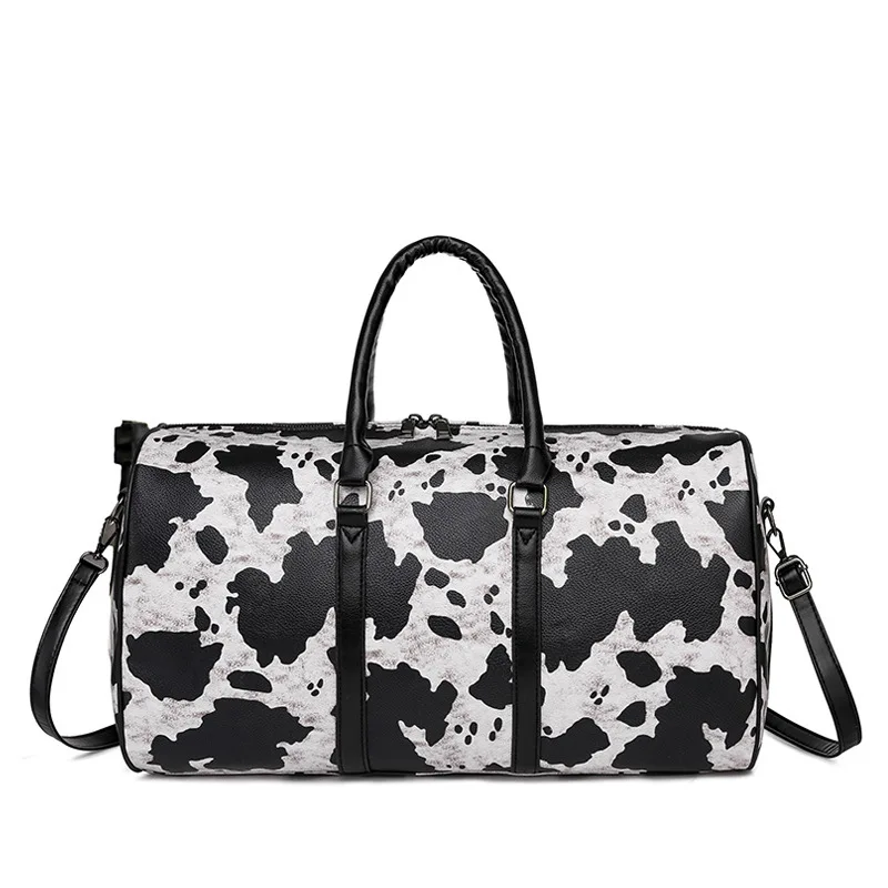 

Trendy Cow Leopard Weekender Duffle BagTravelling Bag, As the picture