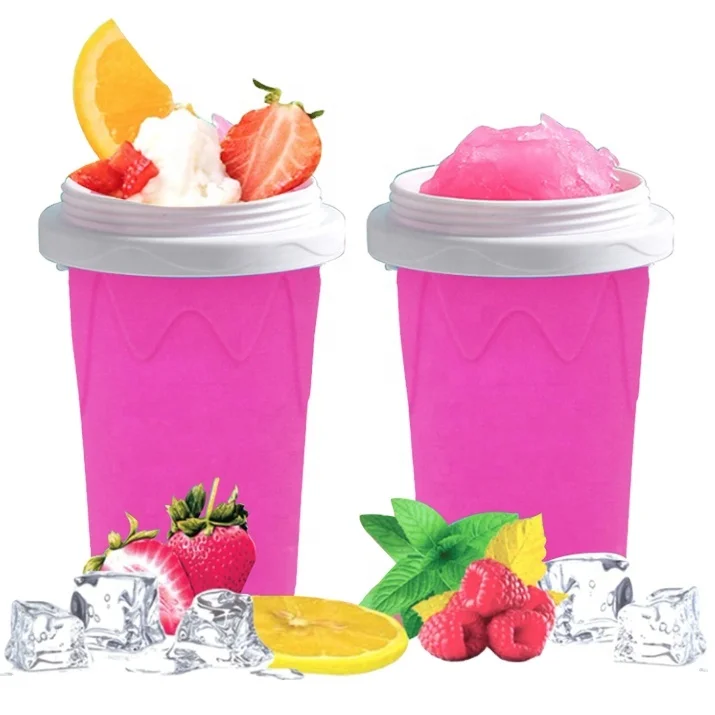 

Frozen Magic Cup Maker Anti-Deformation Portable Summer Cooler Smoothie Silicone Cup Pinch into Ice, Blue, pink, green, yellow