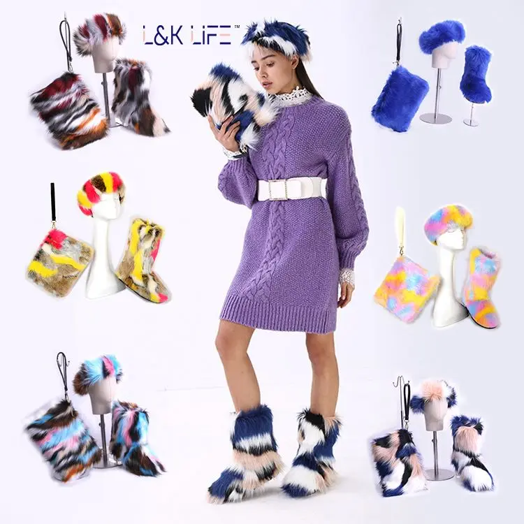 

Fashion Joker comfortable women warm faux fur shoes snow boots, As picture