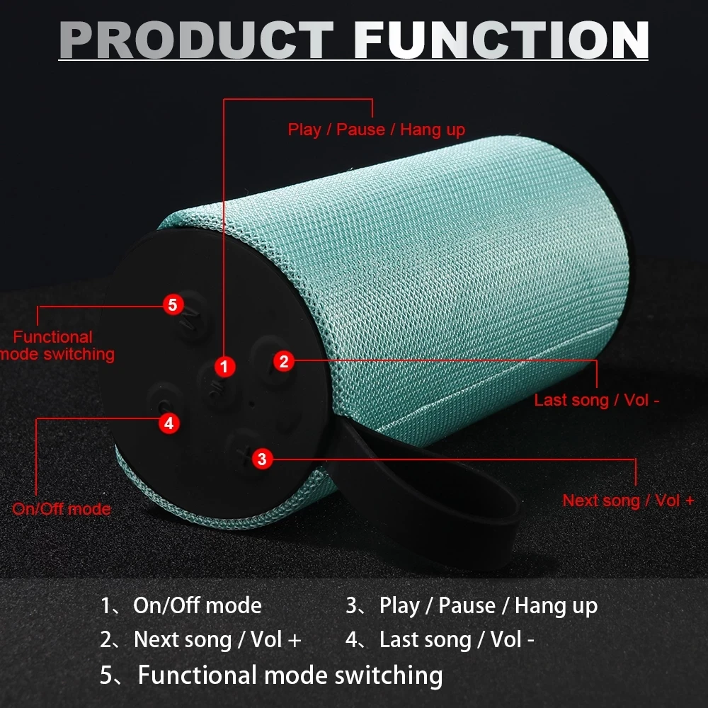 Hi fi woofer speaker outdoor subwoofer rechargeable TG waterproof bluetooth 5.0 TG113 wireless bluetooth speaker - ANKUX.COM