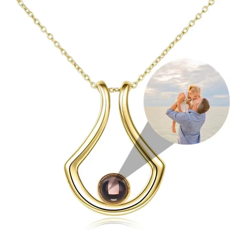 

Wholesale Personalized Jewelry Custom Nano I Love You 100 Languages Pendant with Pictures Inside Photo Projection Necklace