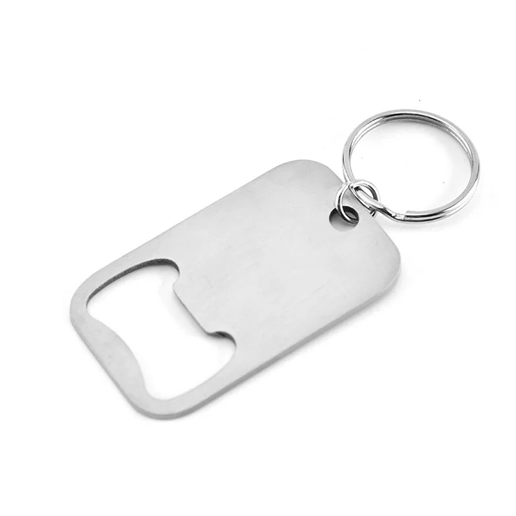 

Stainless Steel Dog Tag Keychain Keyring Dogtag Bottle Opener, Silver