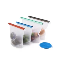

BPA Free Reusable Food Storage Bulk Bags Size Eco Friendly Ziplock Plastic Containers Cooking Silicone Bag Sets