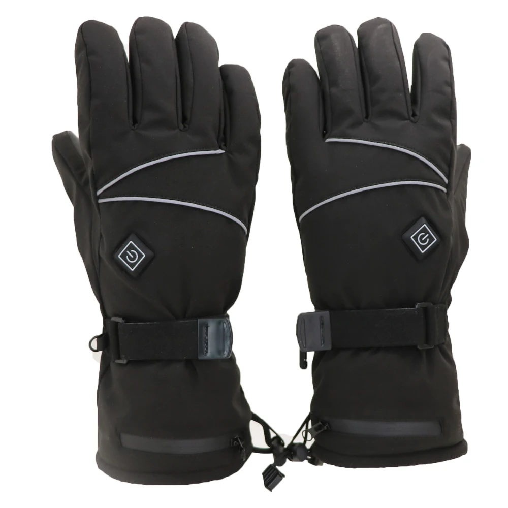 

2022 New Winter waterproof anti skid touch screen three-speed adjustable outdoor rechargeable heated gloves, Black