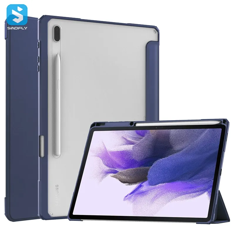 

Transparent clear back Shockproof Case for tab s7 fe 12.4inch Smart Cover for samsung galaxy tab s7 fe T736/Tab S7 plus T970