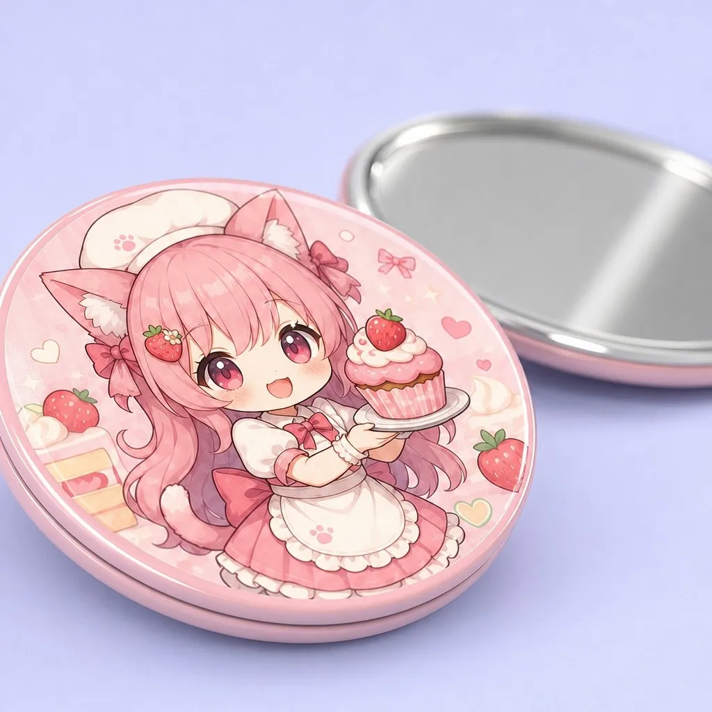 Custom Anime Pocket Makeup Mirror - Main Showcase