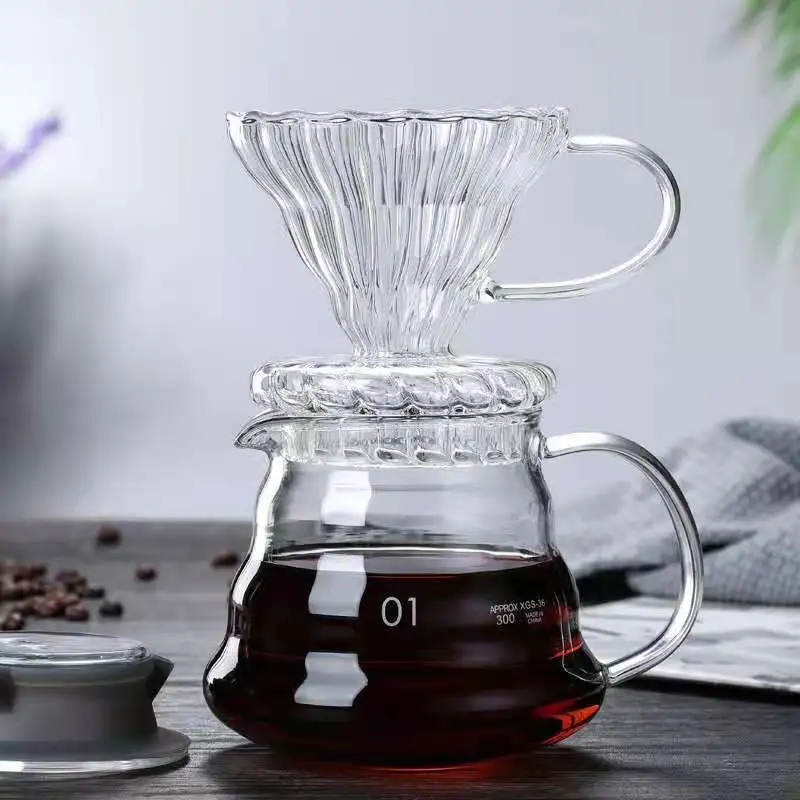 

Resistant Pyrex High Borosilicate Turkish Arabic Barista Cloud shape Teapot Infuser Kettle Set Glass Coffee Pot