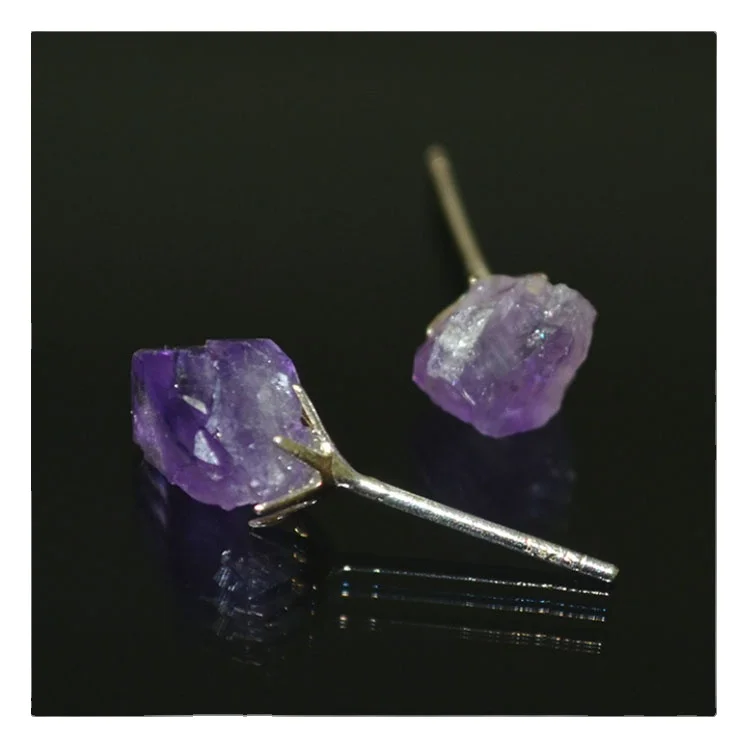 

925 sterling silver natural citrine pink crystal earrings s925 sliver amethyst earrings original design silver jewelry