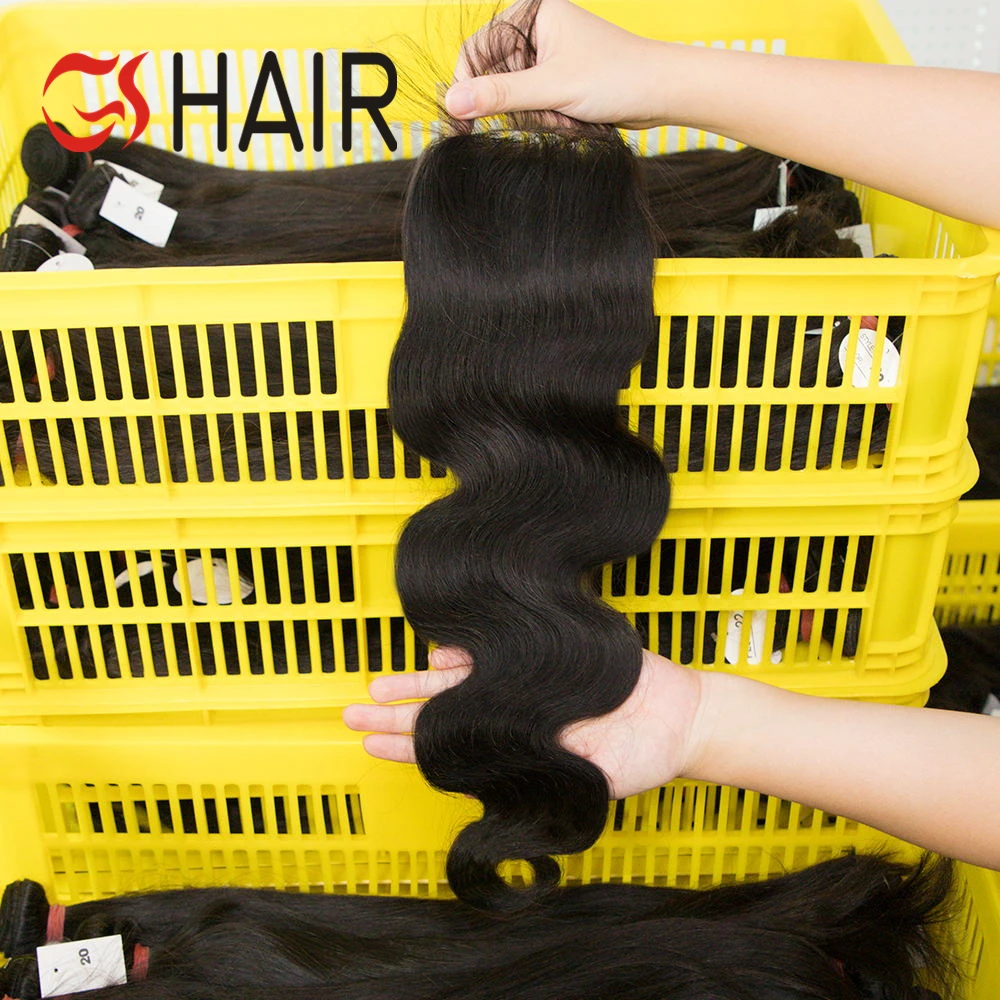 

GS factory price new arrival brazilian natural part black transparent 4X4 hair lace closures, Natural color #1b,light brown, dark brown