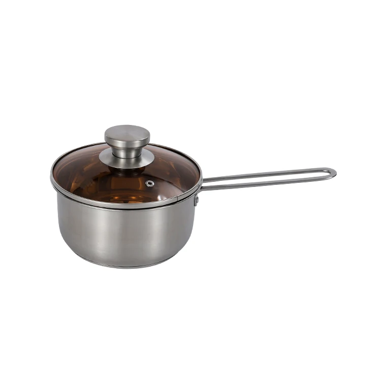 

Manufacturers 201 Stainless Steel Non Sticky 16cm Milk Sauce Pan With Lid, Silver