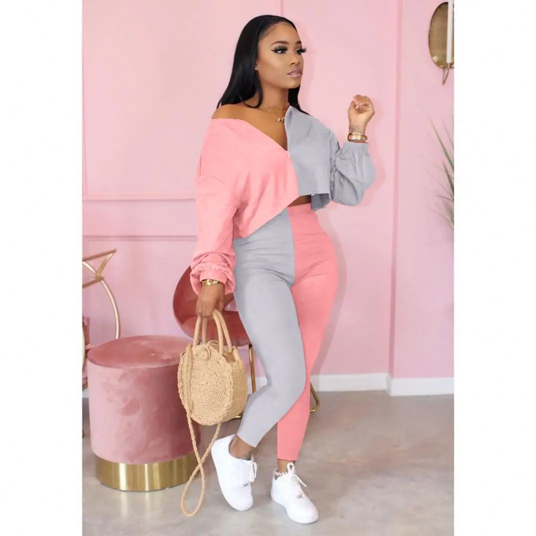 

crop tops t-shirts plus size pants womens tracksuits sweatsuit activewear gym jogger 2 piece set women