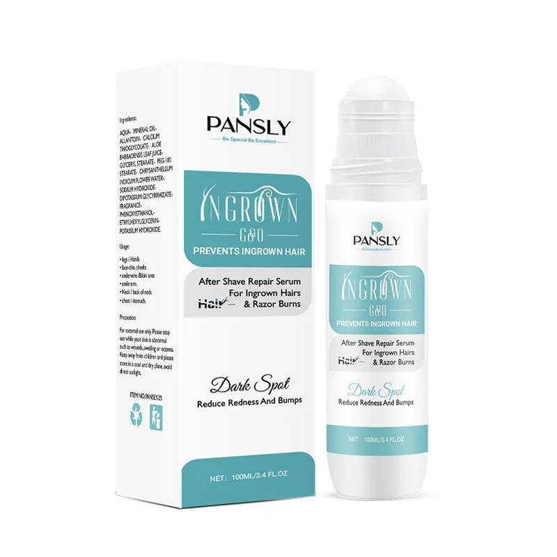 

Pansly 100ml ingrown hair treatment solution Reduces Redness Razor Bump after shave ingrown hair roll on serum results in 30days