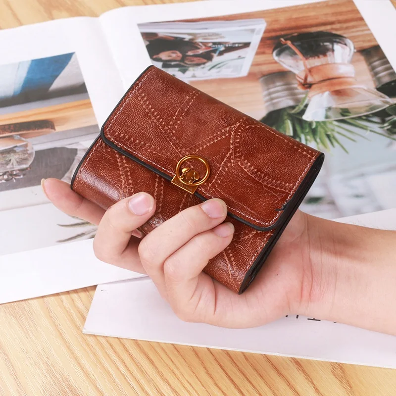 

Hot Selling Fashion Female Cute Woman Card Holder Designers Mini Lady Purse Short PU Leather Wallets, Green,black,red,pink,brown