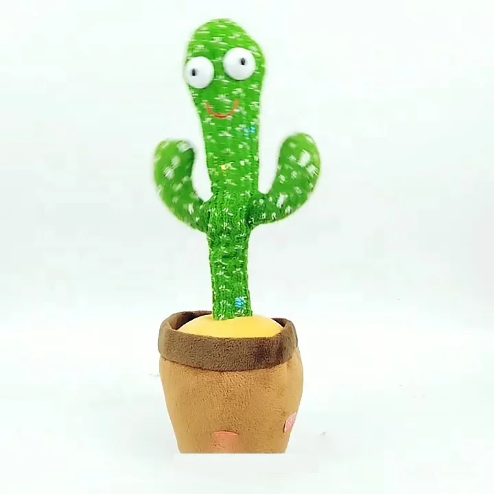 

Record & Repeating What You Say with 120 English Songs Talking Cactus Toy Dancing And LED Lighting Electronic Plush Toy Singing