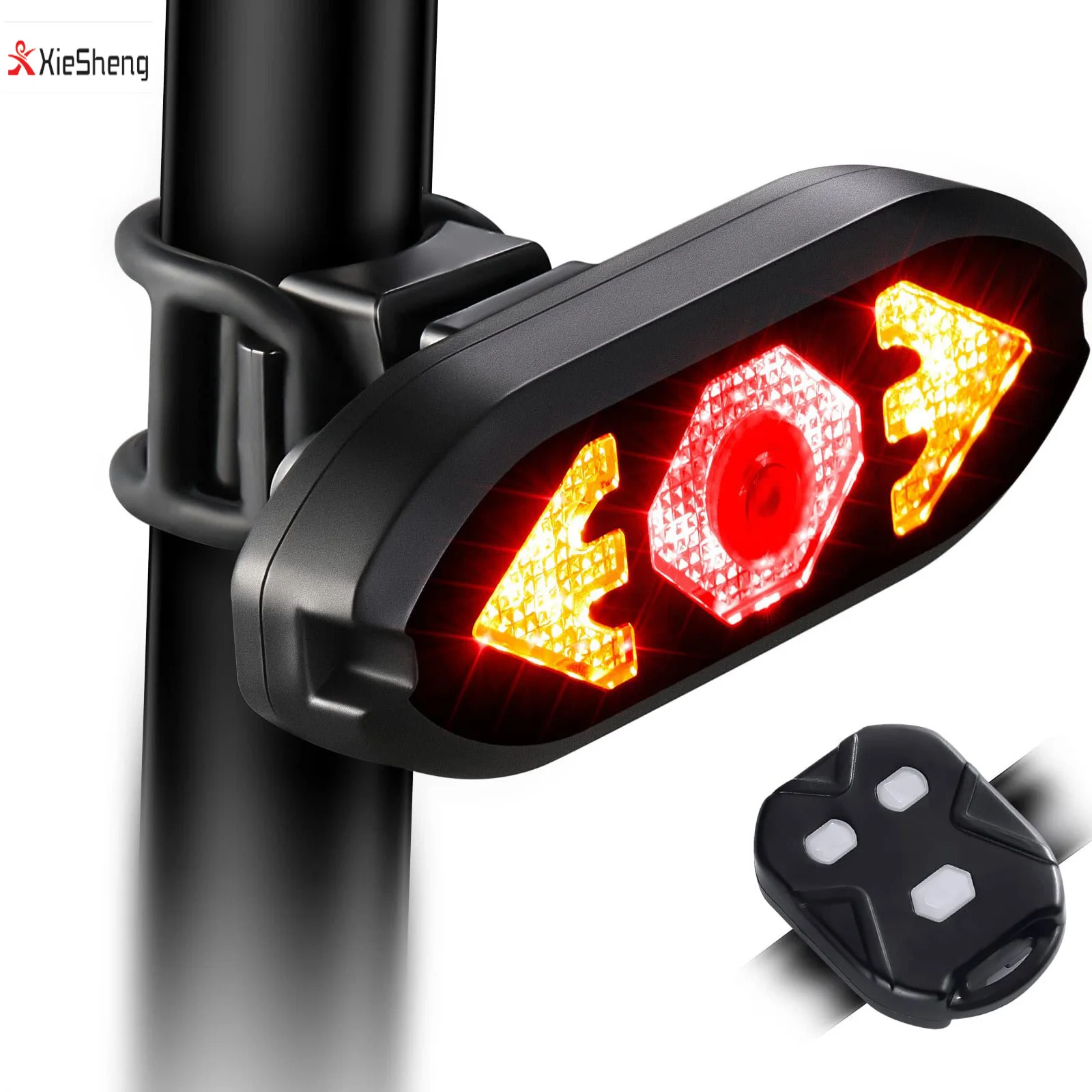 

Bike Tail Light with Turn Signal Remote Switch Wireless LED Bike Light Rechargeable Waterproof Bicycle Rear Light Safety Warning