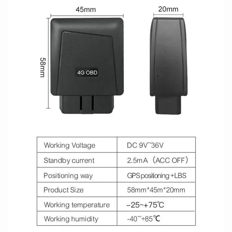 4G OBD Car Tracker Diagnostic LTE Mini Tracker Gps Tracker Android IOS APP
