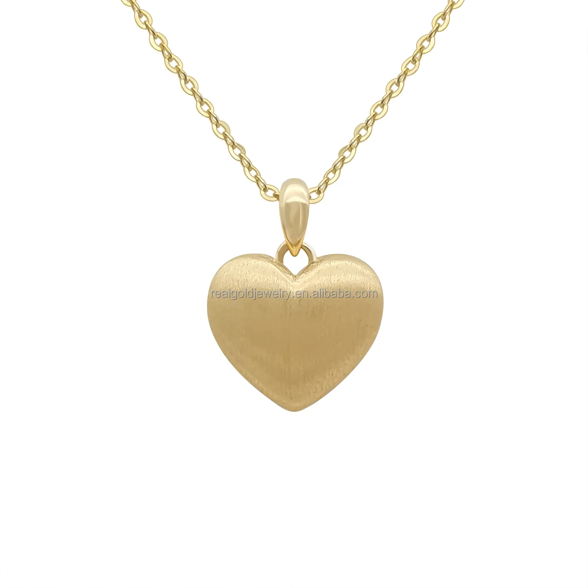 

Romantic Heart Necklace Pure 18K Gold Double Side Hollow Heart Pendant Necklace Fine Jewelry For Xmas Gift
