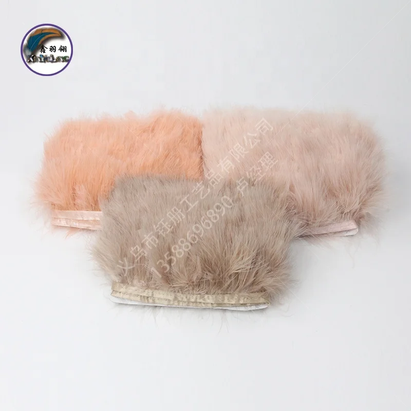 Wholesale Xinyuling Brand 3.15-4.33 Inch (8-11 Cm) Multi-Colored Turkey Feather Fringe Trim Small Size Fluffy Decorations Dyed