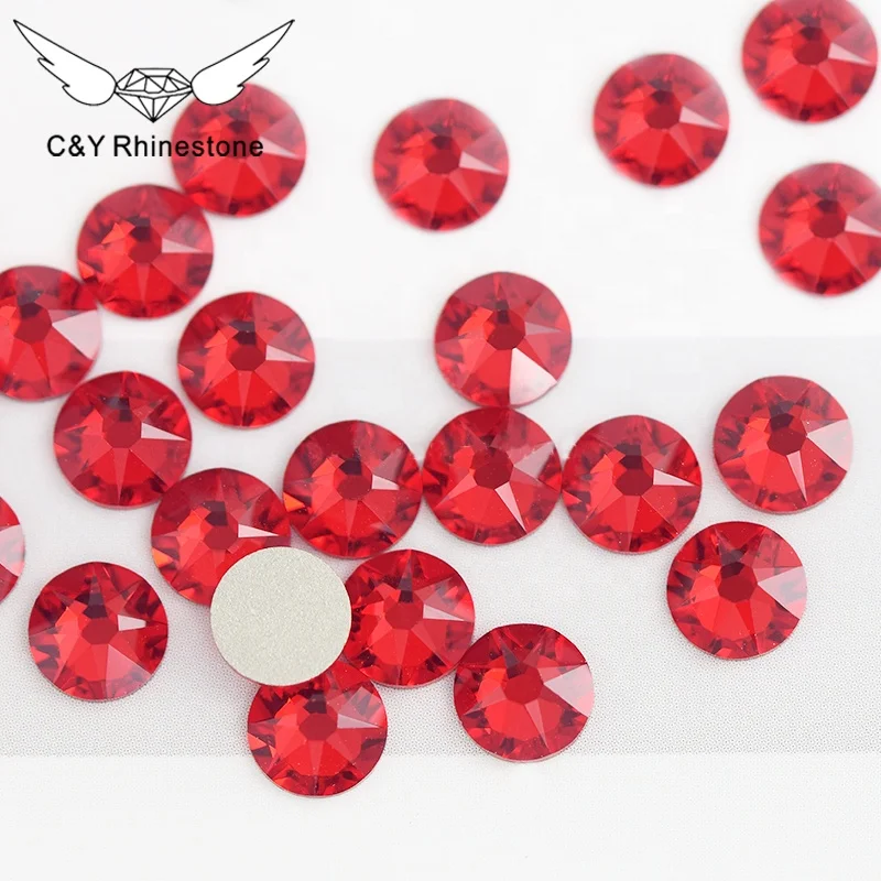 

CY 2088 Strass Siam 16 Facet 8 big 8 Small Cut Rhinestones Nails FlatBack Glass Rhinestone In Bulk