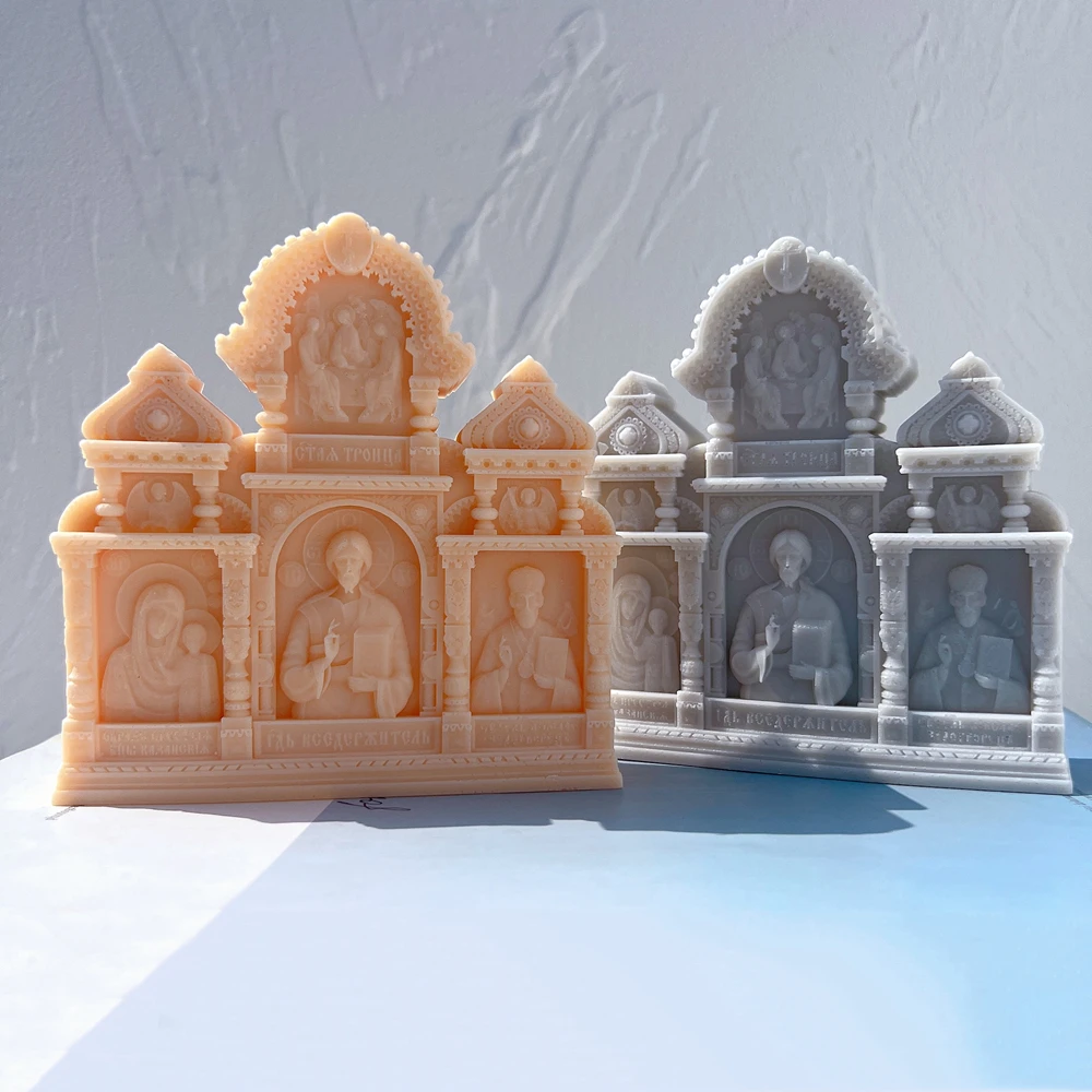 Religion Statue Candle Mold Home Decor Art Silicone Mold Sculpture Statue Soy Wax Silicone Mould