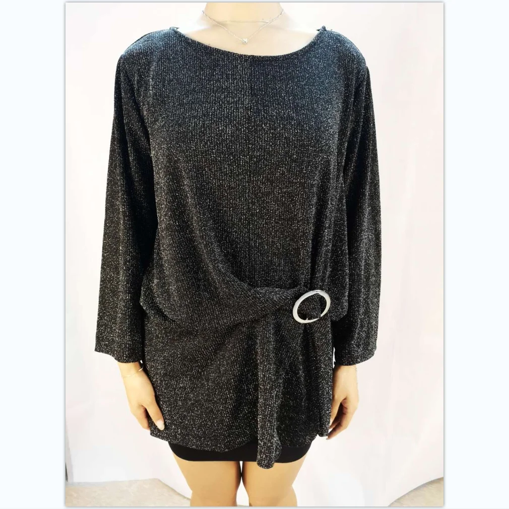 

Women long sleeve t shirt tie rope with ring ladies top