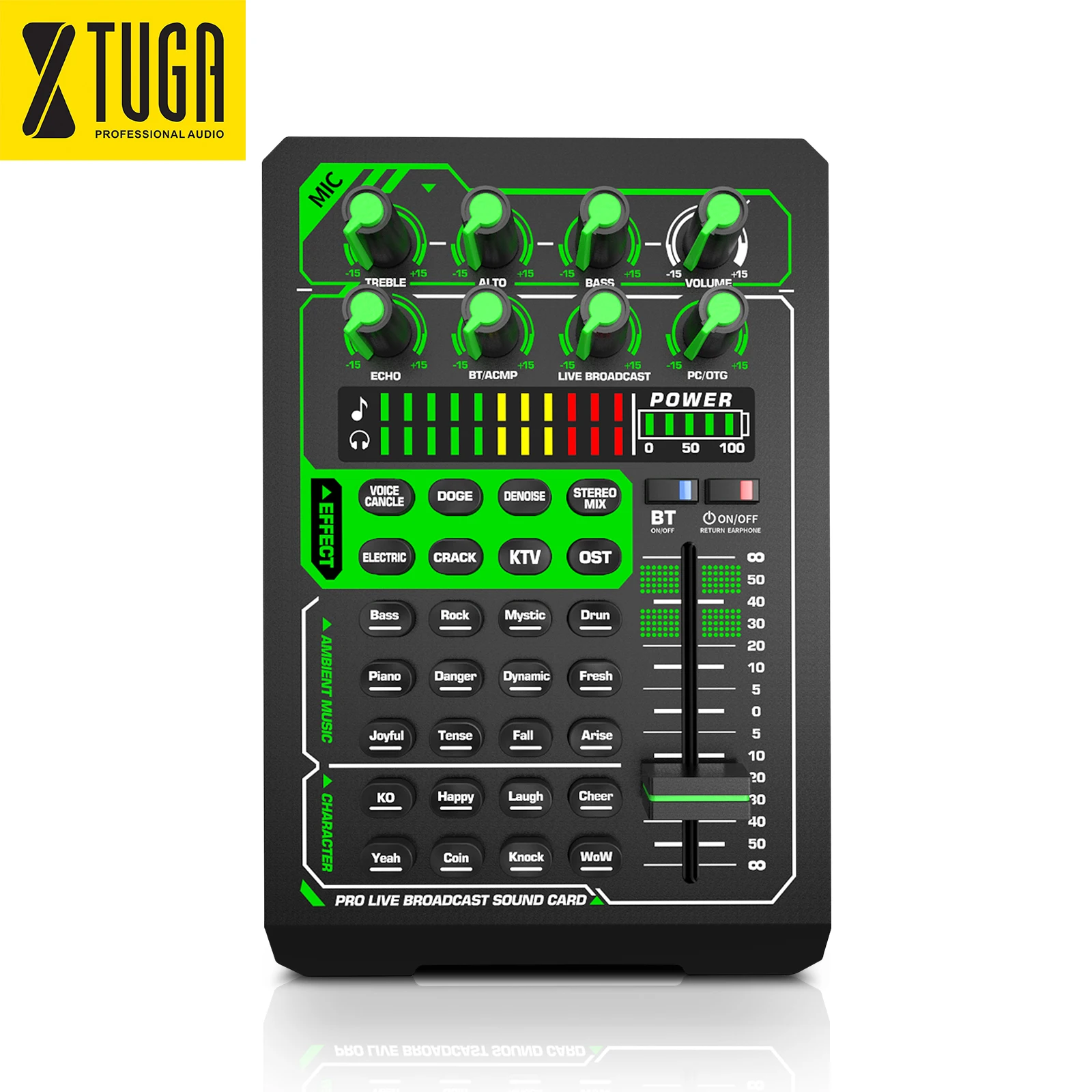 

E1 professional recording studio audio recording live microphone external sound card, Black