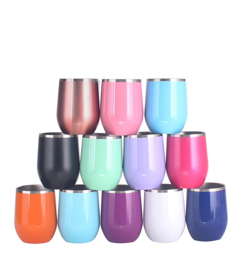 

2020 Amazon bestseller 12oz Vacuum Insulated Stainless Steel Glasses glitter sublimation blank mugs cups wine tumbler with lid
