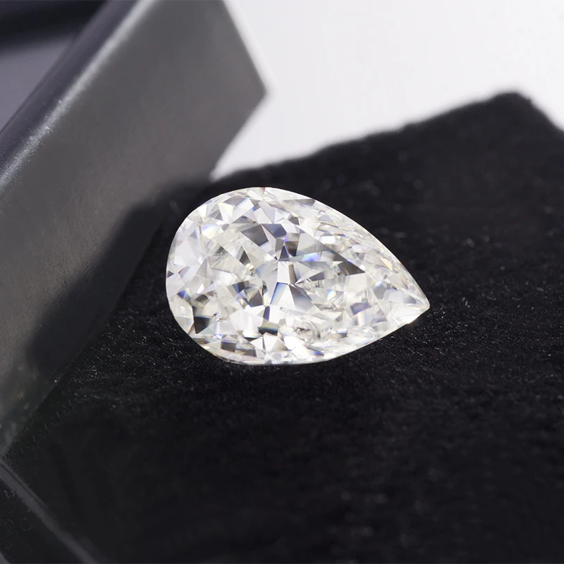 

New arrival stunning 1ct 2ct 3ct crushed ice pear moissanite_price per carat wholesale