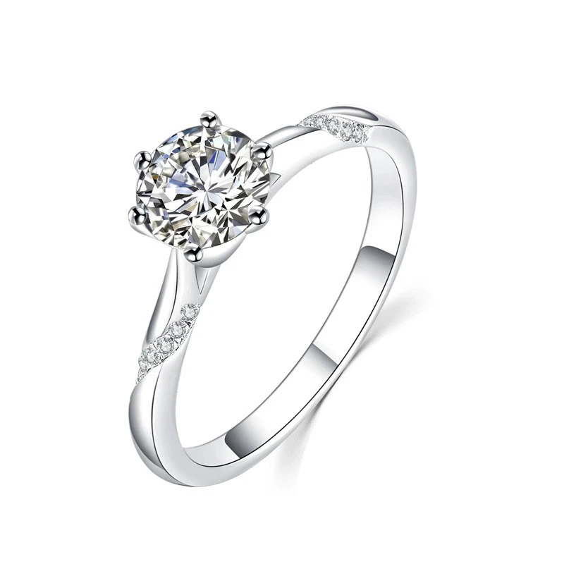

PUSHI S925 pure silver mosanite ring is a hot seller of six-claw diamond rings