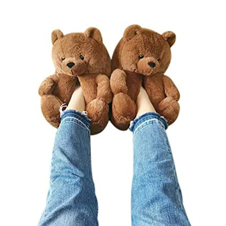 

2021 wholesale indoor outdoor designer ladies luxury men women's girl women cartoon slippers teddy bear house shoes